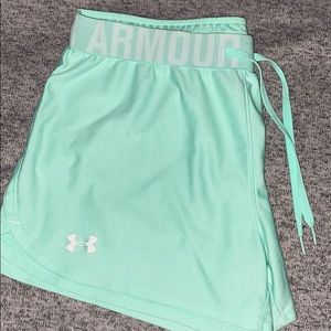 Mint Under Armour Running Shorts